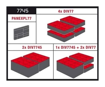 Explorer 7745 Padded Divider Set Diagrams