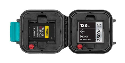 HPRC 1100 Waterproof Case - Top View with Memory Card Insert