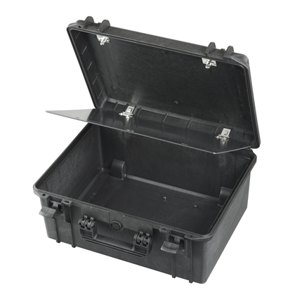 MAX465 Panel for MAX465H125 and MAX465H220 installed in case - opened to view inside