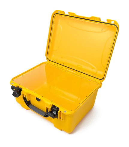 Nanuk 933 Waterproof Hard Case - Yellow - With Lexan Transparent Panel - View showing inside of case