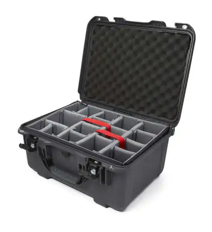 Nanuk 933 Waterproof Hard Case - Graphite - With padded divider set - View showing inside of case