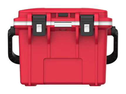 Peli 14QT Personal Cooler: Osha Red - White Closed