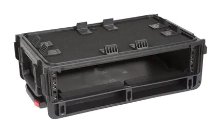 SKB 1SKB-ISF2U Injection Moulded 2U Studio Flyer Rack Case with Wheels