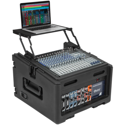 SKB 1SKB-R104W Audio and DJ Rack Case 10U x 4U Compact Rolling Rig with Wheels