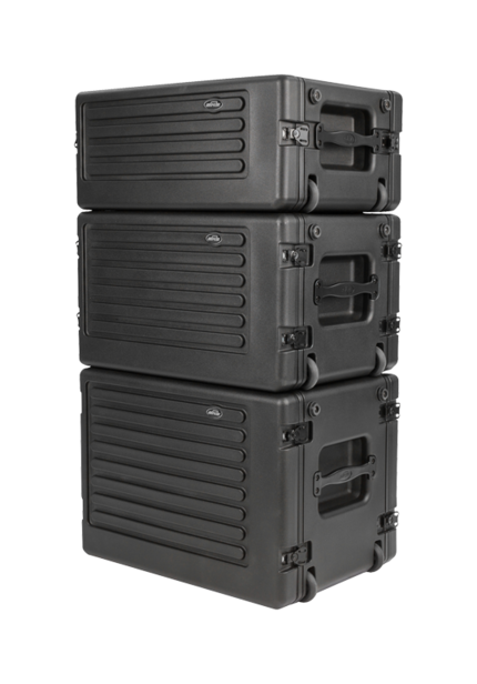 SKB 1SKB-R8SW 8U rSeries Shallow Rolling Rack Case with Wheels
