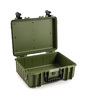 B&W Outdoor Case Type 5000 (PP.221): Bronze Green - Three-Quarter Front Open