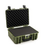 B&W Outdoor Case Type 5000 (PP.221): Bronze Green - Three-Quarter Front Open Foam