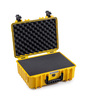B&W Outdoor Case Type 5000 (PP.221): Yellow - Three-Quarter Front Open Foam