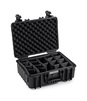 B&W Outdoor Case Type 5000 (PP.221): Black - Three-Quarter Front Open Dividers