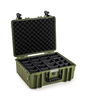 B&W Outdoor Case Type 6000 (PP.326): Bronze Green - Three-Quarter Front Open Dividers