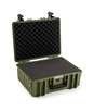 B&W Outdoor Case Type 6000 (PP.326): Bronze Green - Three-Quarter Front Open Foam