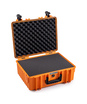 B&W Outdoor Case Type 6000 (PP.326): Orange - Three-Quarter Front Open Foam
