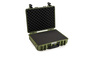 B&W Outdoor Case Type 6040 (PP.210): Bronze Green - Three-Quarter Front Open Foam