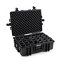 B&W Outdoor Case Type 6500 (PP.510): Black - Three-Quarter Front Open Dividers