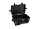 B&W Outdoor Case Type 6700 (PP.428) with Wheels: Black - Three-Quarter Front Open