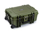 B&W Outdoor Case Type 6700 (PP.428) with Wheels: Bronze Green - Three-Quarter Front