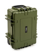 B&W Outdoor Case Type 6700 (PP.428) with Wheels: Bronze Green - Three-Quarter Front Upright