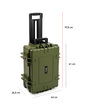 B&W Outdoor Case Type 6700 (PP.428) with Wheels: Bronze Green - Measurment graph