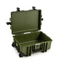B&W Outdoor Case Type 6700 (PP.428) with Wheels: Bronze Green - Three-Quarter Front Open
