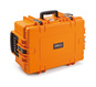 B&W Outdoor Case Type 6700 (PP.428) with Wheels: Orange - Three-Quarter Front Horizontal