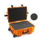 B&W Outdoor Case Type 6700 (PP.428) with Wheels: Orange - Foam Graphic