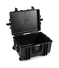 B&W Outdoor Case Type 6800 (PP.709) with Wheels: Black - Three-Quarter Front Open