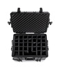 B&W Outdoor Case Type 6800 (PP.709) with Wheels: Black - Top View Open Dividers