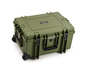 B&W Outdoor Case Type 6800 (PP.709) with Wheels:  Bronze Green - Three-Quarter Front