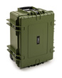 B&W Outdoor Case Type 6800 (PP.709) with Wheels: Bronze Green - Three-Quarter Front Upright