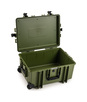 B&W Outdoor Case Type 6800 (PP.709) with Wheels: Bronze Green - Three-Quarter Front Open