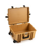 B&W Outdoor Case Type 6800 (PP.709) with Wheels: Desert Tan - Three-Quarter Front Open