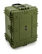 B&W Outdoor Case Type 7800 (PP.1570) with Wheels: Bronze Green - Three-Quarter Up-right