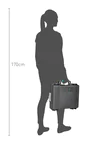 HPRC 2590 Case (Laptop Size Waterproof Case) - Diagram showing size next to a lady