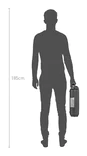 HPRC 2590 Case (Laptop Size Waterproof Case) - Diagram showing size next to a man