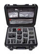Nanuk 933 Waterproof Hard Case - Black - With padded divider set and lid organiser - View showing inside view of case