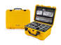 Nanuk 933 Waterproof Hard Case - Yellow - With padded divider set and lid organiser - View showing inside of case