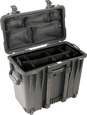 Peli 1440 Top-Loader Case - Black - Inside view with Utility Divider Set and Lid Organiser.