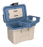 Peli 8QT Personal Cooler: Tan - Kashmir Blue Open